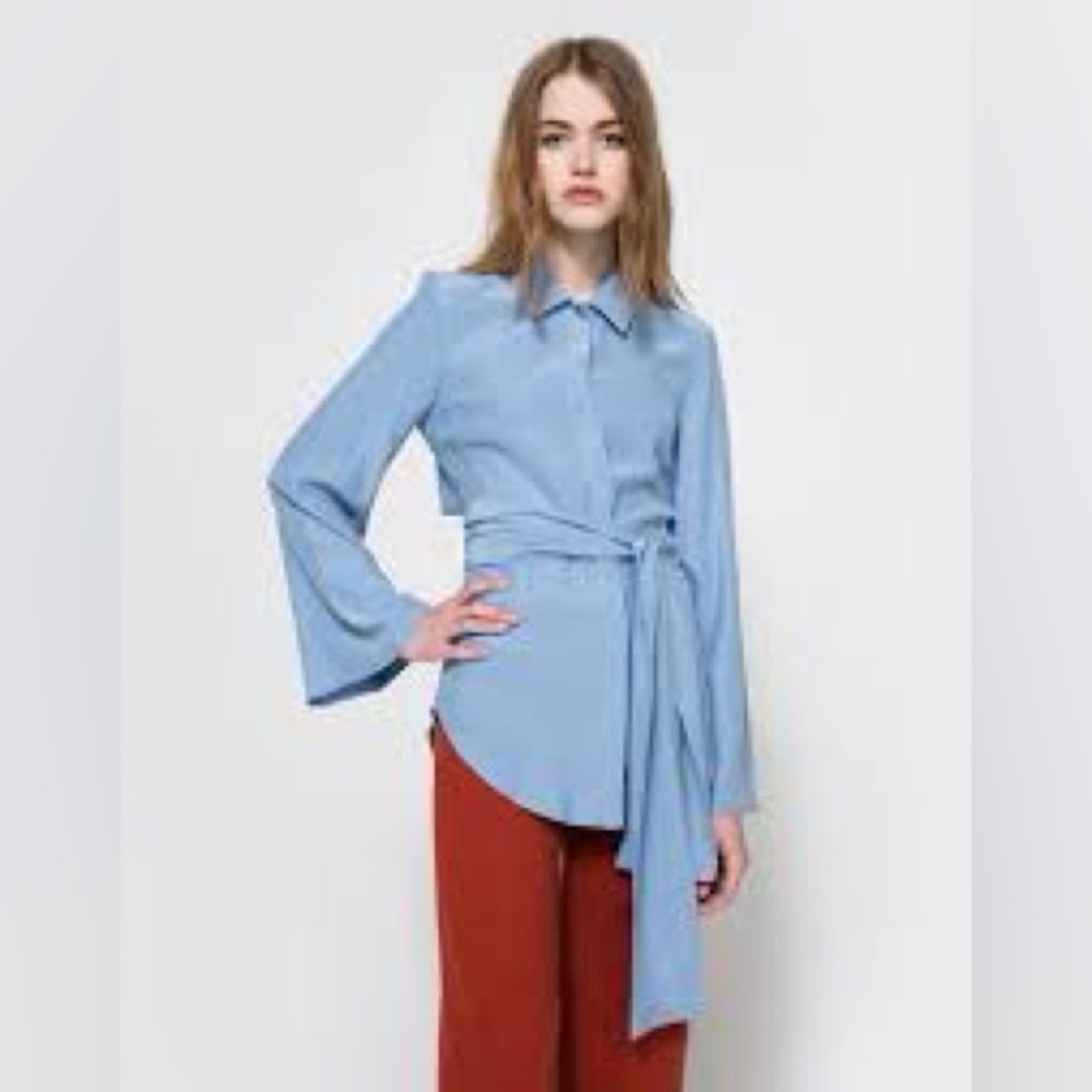C/MEO Friction‎ Silk Blue Women's Top